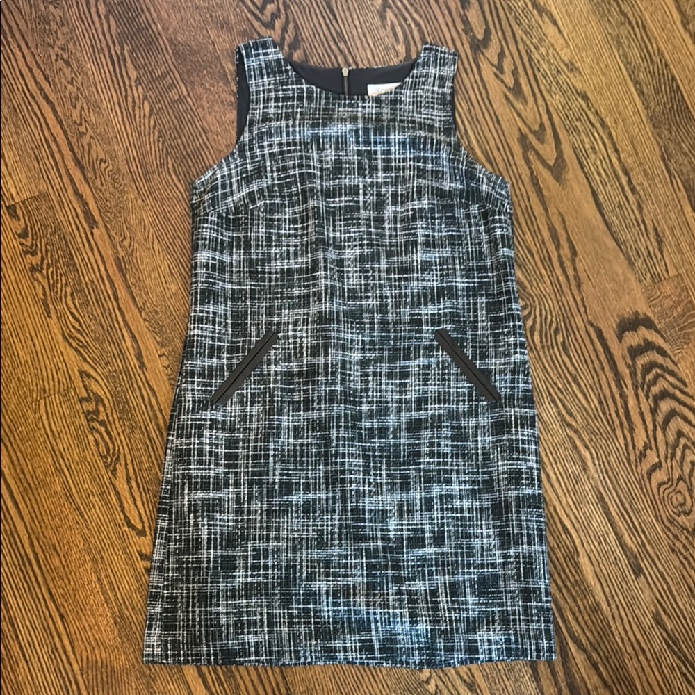 LOFT Black and White Sleeveless Dress